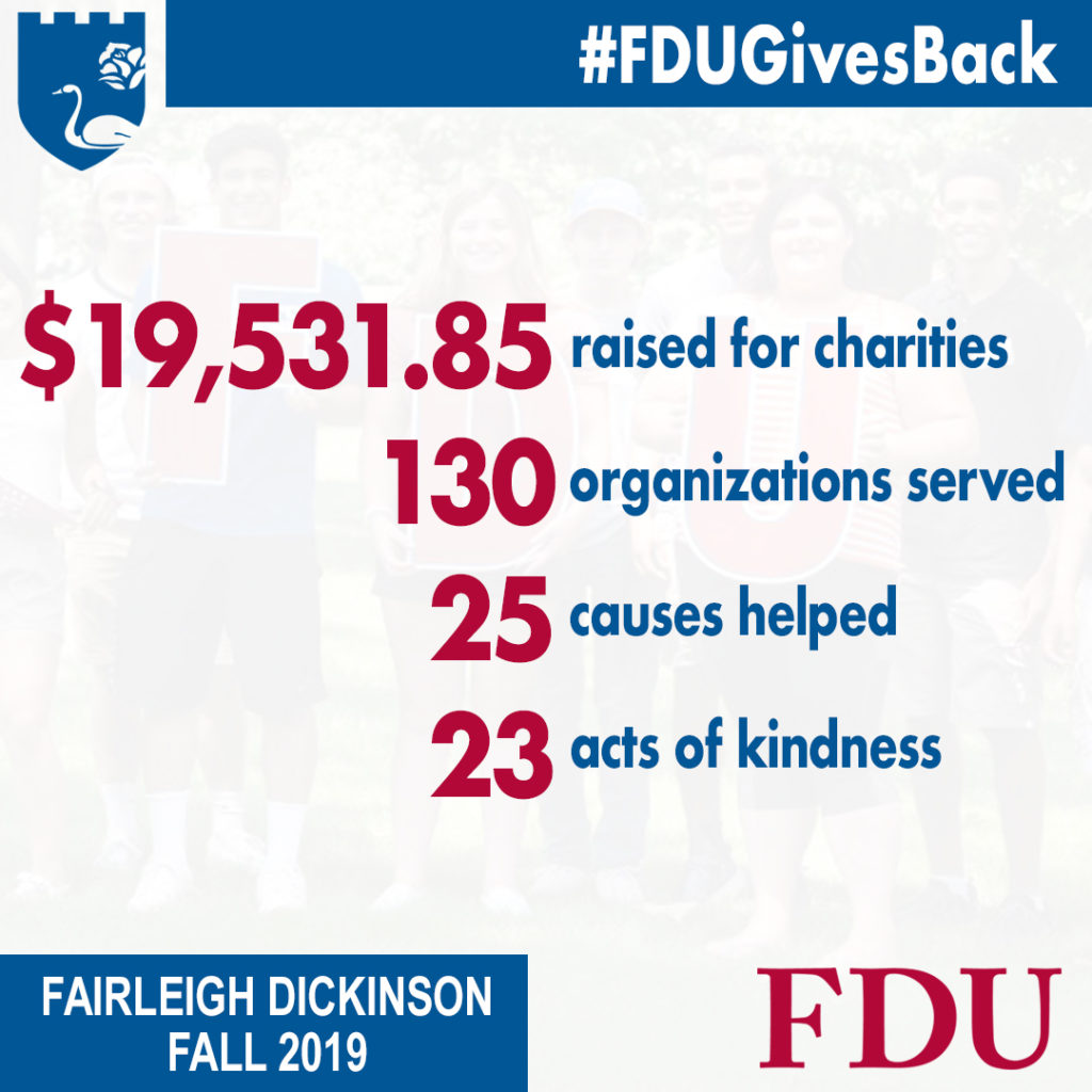 FDU gives back: Students serve 130 organizations | Fairleigh Dickinson
