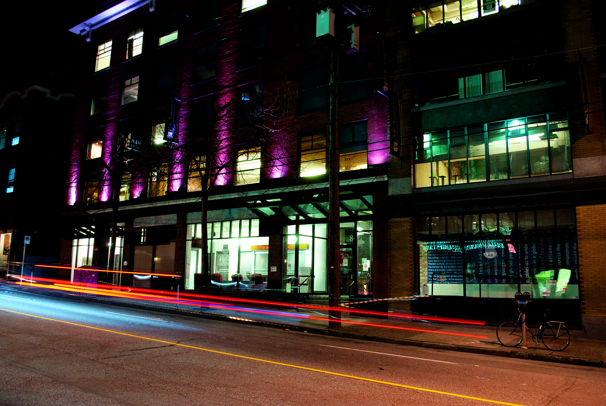 The facade of a building in Vancouver, Canada.