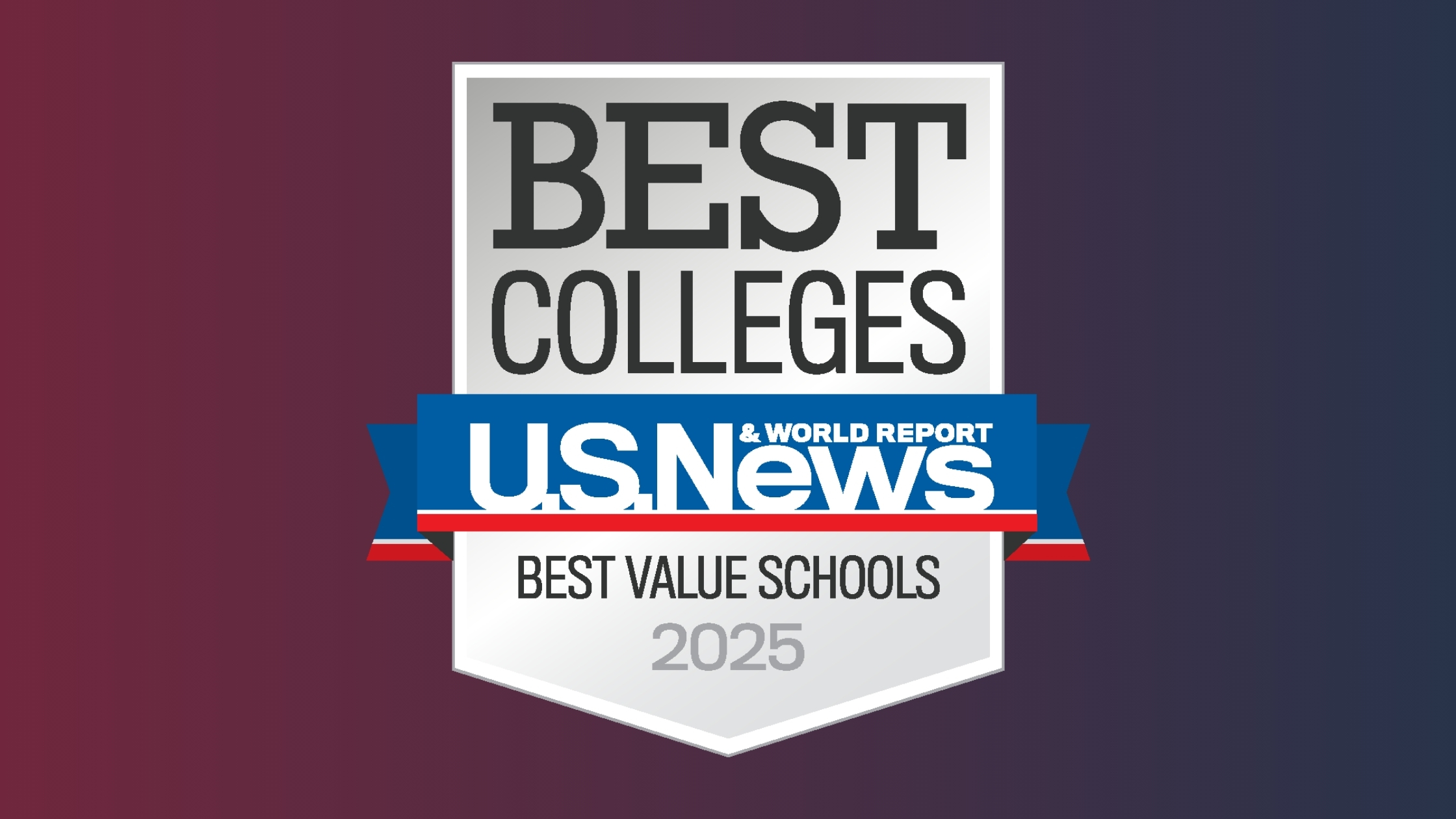 badge from US News & World Report. badge represents a ranking for best value schools 2025.